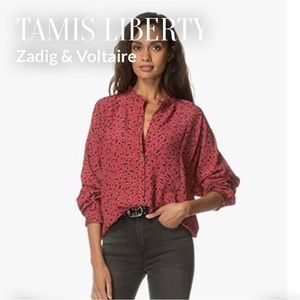 ZADIG & Voltaire Tamis Liberty Floral Button Down Tunic Shirt